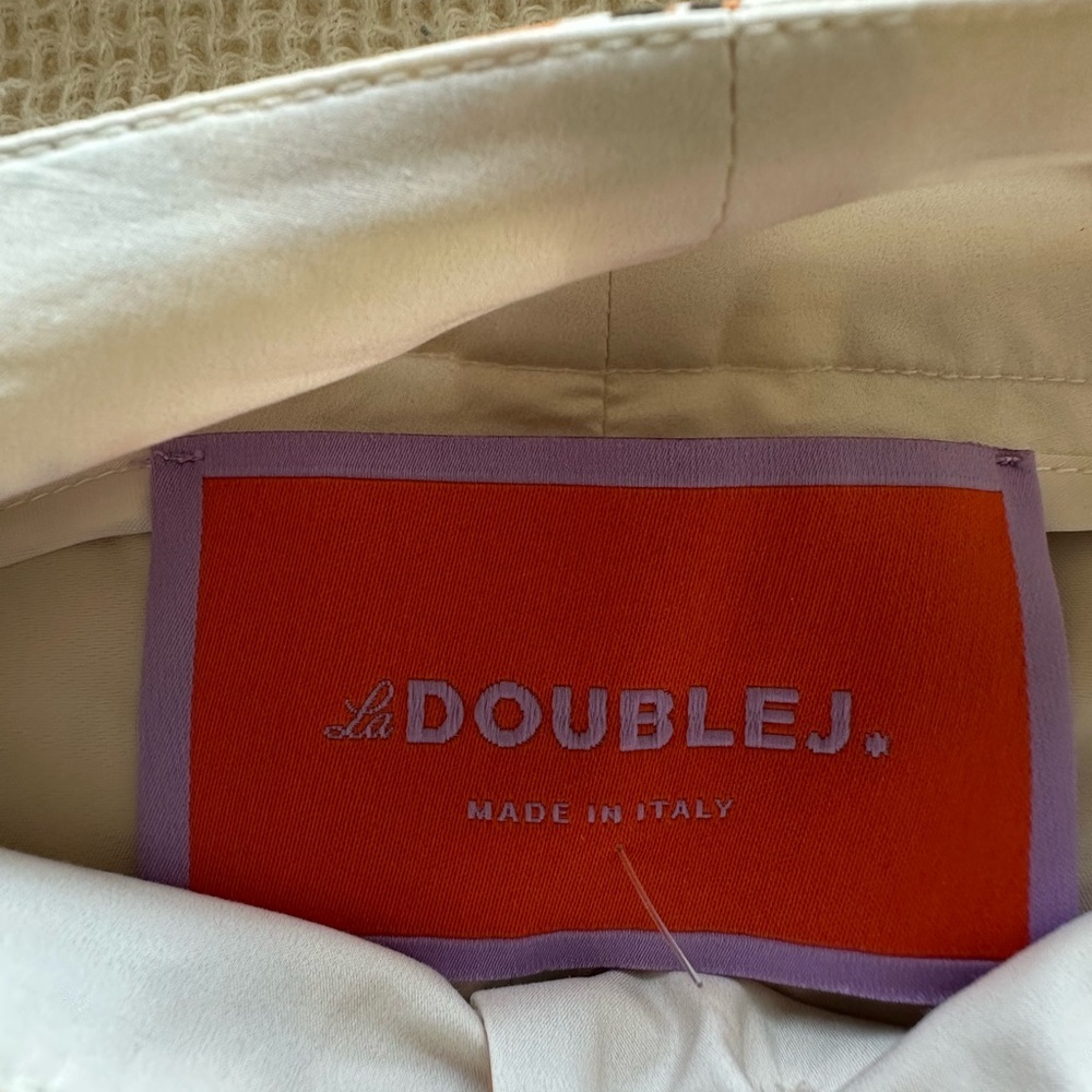 La Double J Coulotte Palazzo Floral Print Cream and Brown Wide Leg Pants - Picture 7 of 9